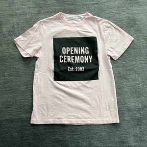 OPENING CEREMONY PINK & BLACK BOX LOGO T-SHIRT